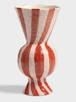 Vase Red Rhombic Pattern